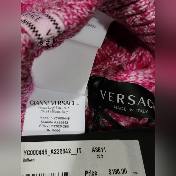 Sold‼️Versace knitwear pink beanie size L - Picture 4 of 7